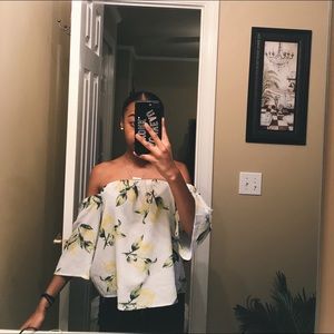 lemon off the shoulder top
